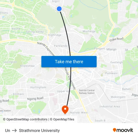 Un to Strathmore University map