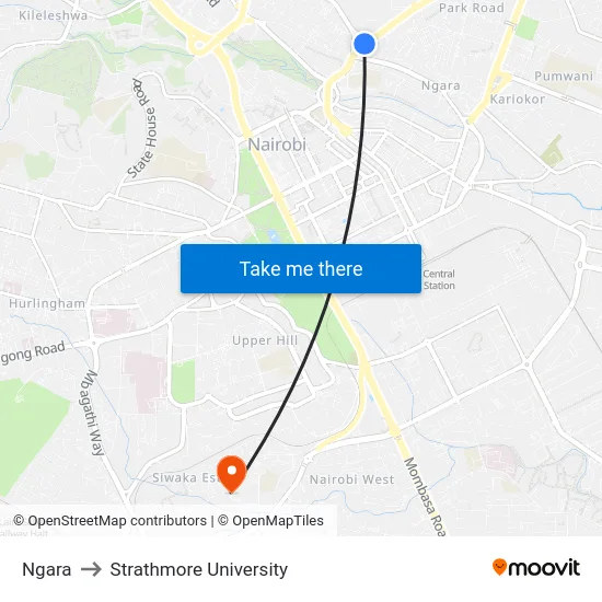 Ngara to Strathmore University map