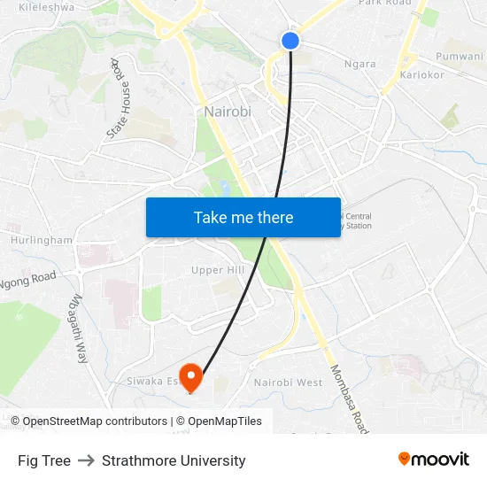 Fig Tree to Strathmore University map