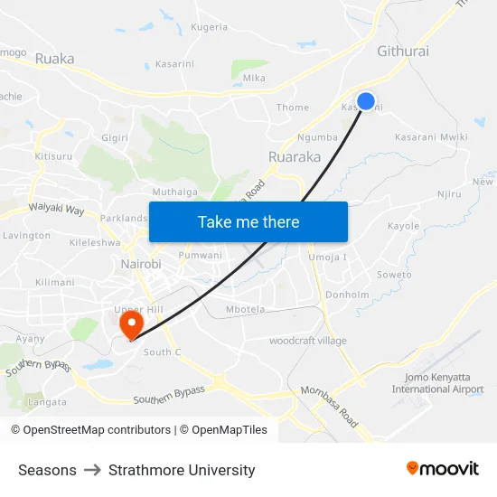 Seasons to Strathmore University map