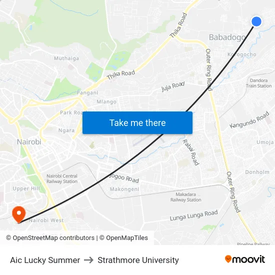 Aic Lucky Summer to Strathmore University map