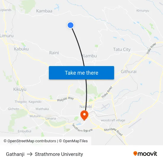 Gathanji to Strathmore University map