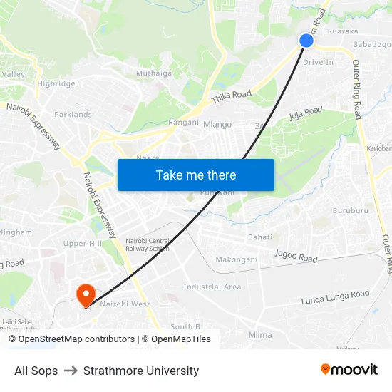 All Sops to Strathmore University map