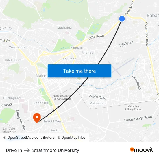 Drive In to Strathmore University map
