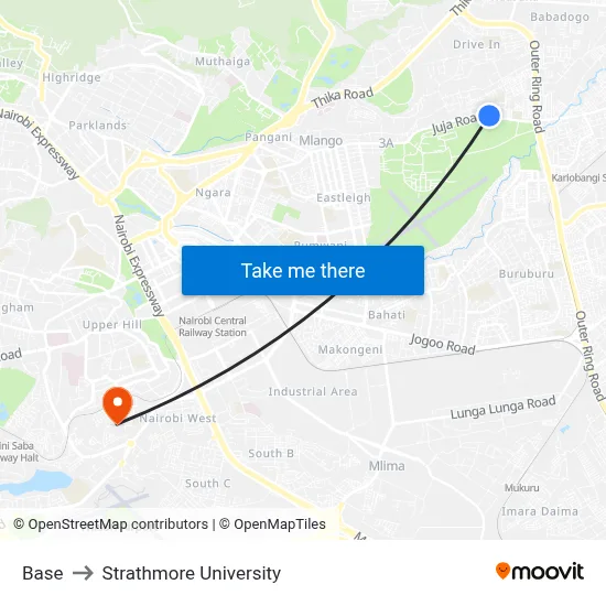 Base to Strathmore University map