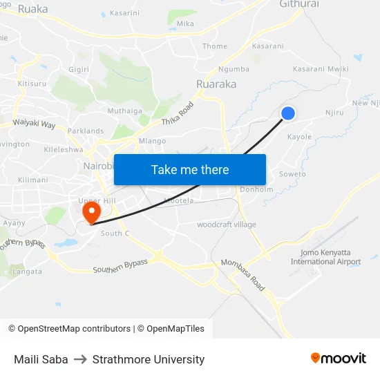 Maili Saba to Strathmore University map