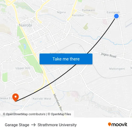 Garage Stage to Strathmore University map