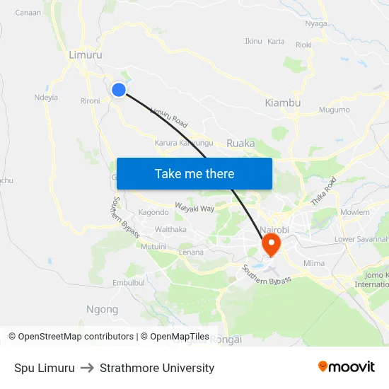 Spu Limuru to Strathmore University map
