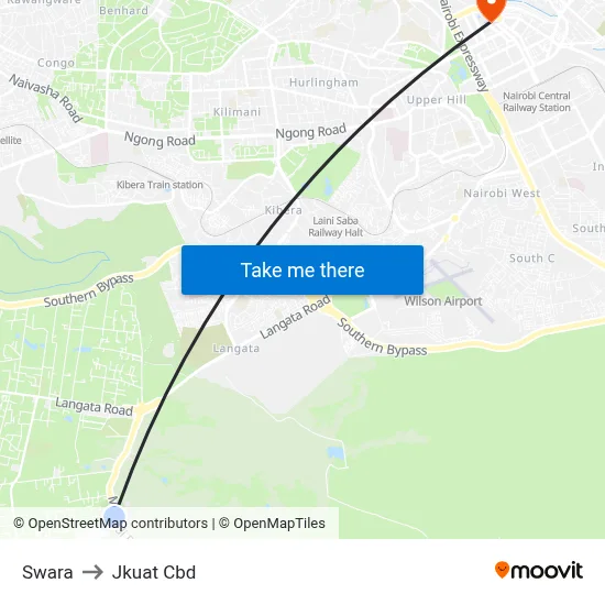 Swara to Jkuat Cbd map