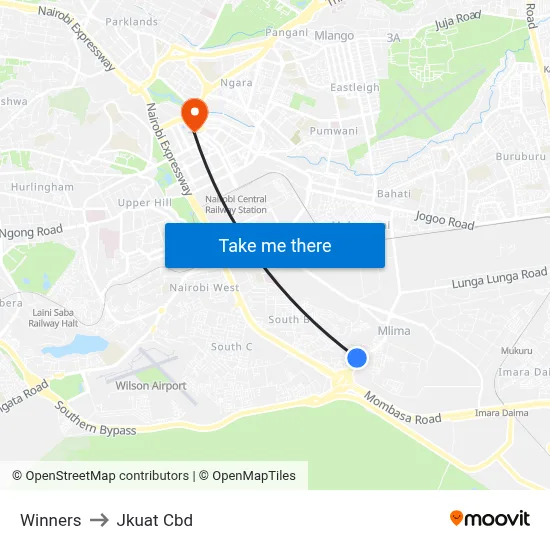 Winners to Jkuat Cbd map