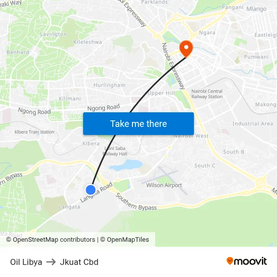 Oil Libya to Jkuat Cbd map