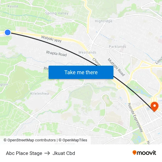 Abc Place Stage to Jkuat Cbd map
