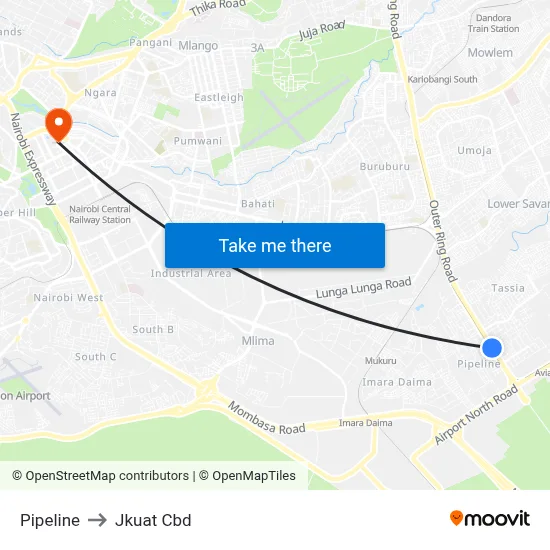 Pipeline to Jkuat Cbd map