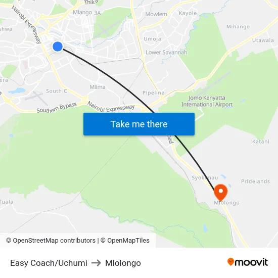 Easy Coach/Uchumi to Mlolongo map