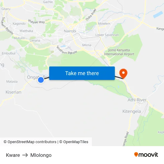 Kware to Mlolongo map
