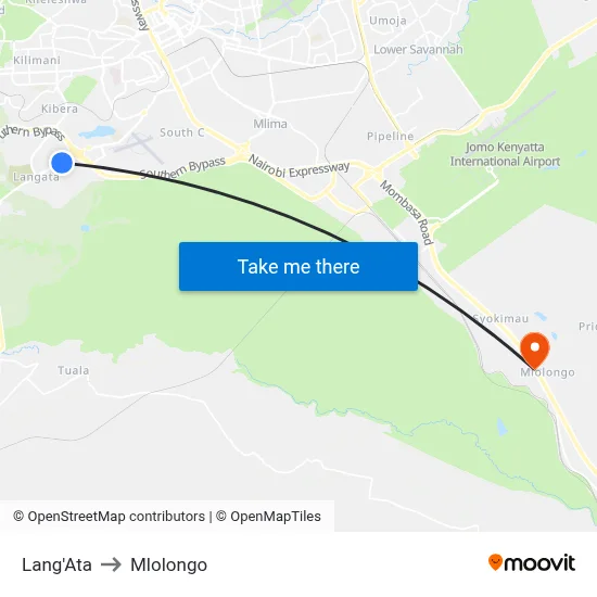 Lang'Ata to Mlolongo map