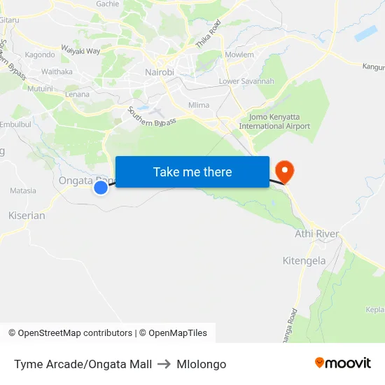 Tyme Arcade/Ongata Mall to Mlolongo map