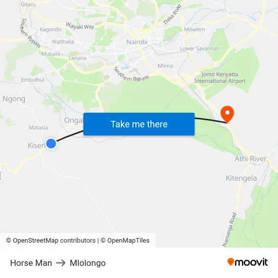Horse Man to Mlolongo map