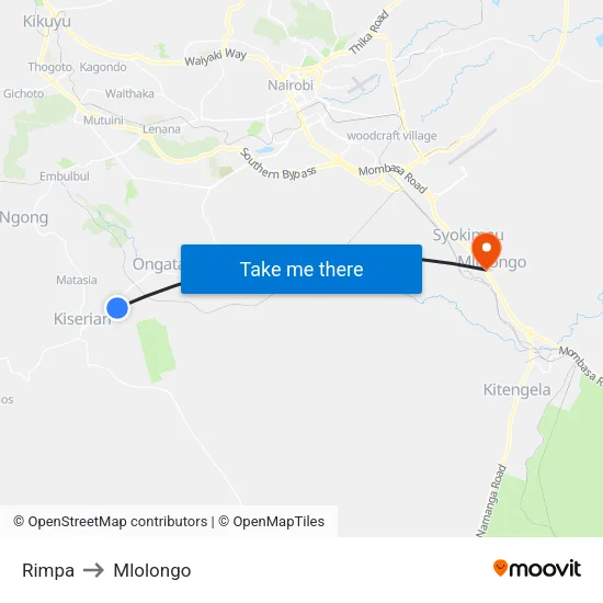 Rimpa to Mlolongo map