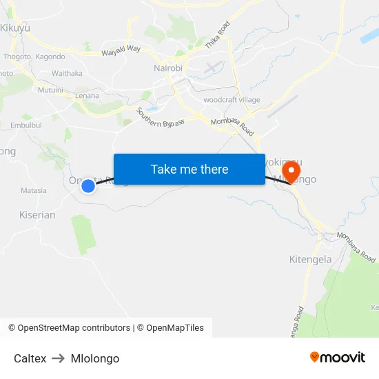 Caltex to Mlolongo map