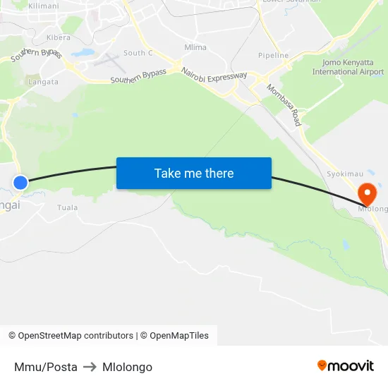 Mmu/Posta to Mlolongo map