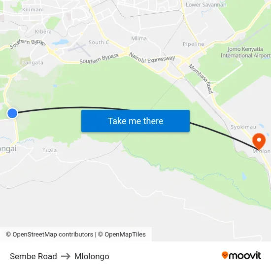 Sembe Road to Mlolongo map