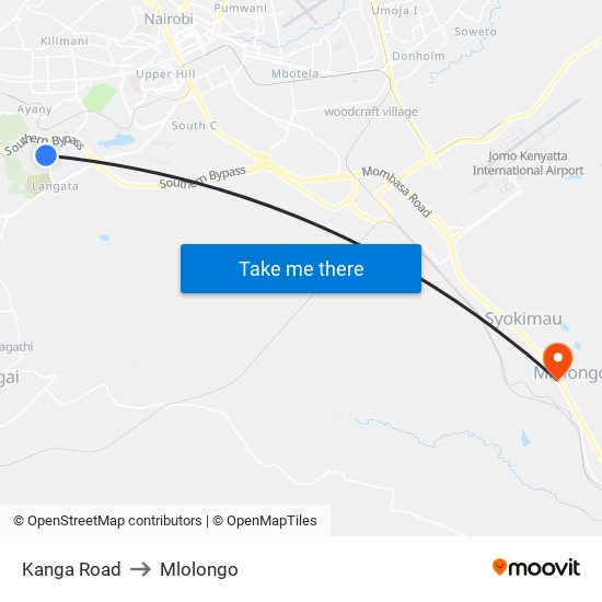 Kanga Road to Mlolongo map