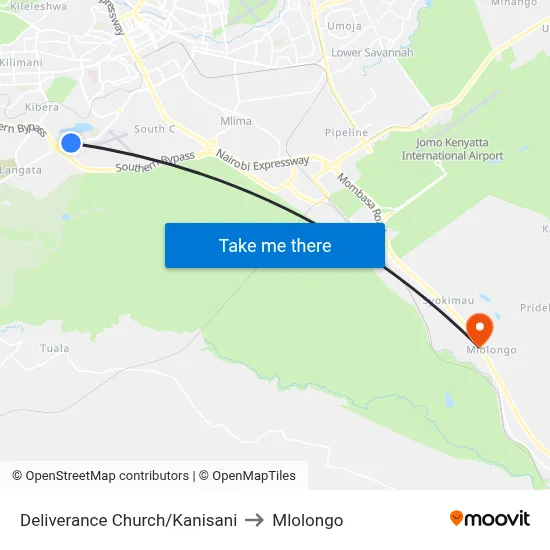 Deliverance Church/Kanisani to Mlolongo map