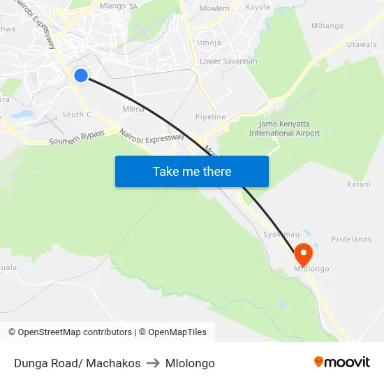 Dunga Road/ Machakos to Mlolongo map