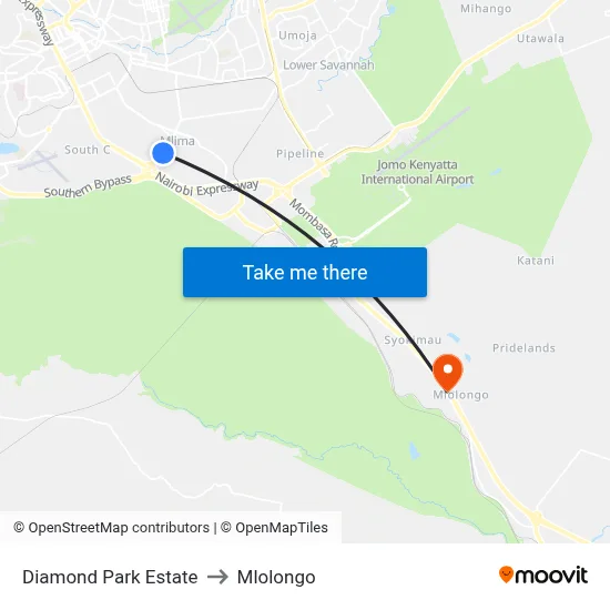Diamond Park Estate to Mlolongo map