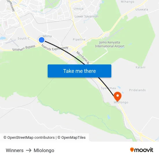 Winners to Mlolongo map