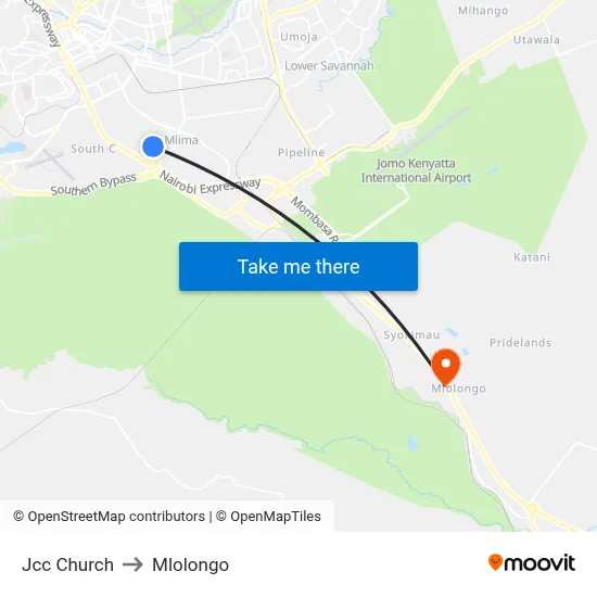 Jcc Church to Mlolongo map