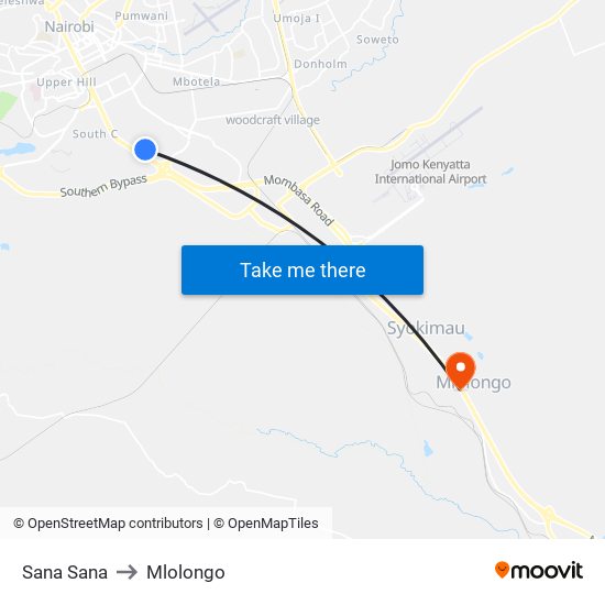 Sana Sana to Mlolongo map