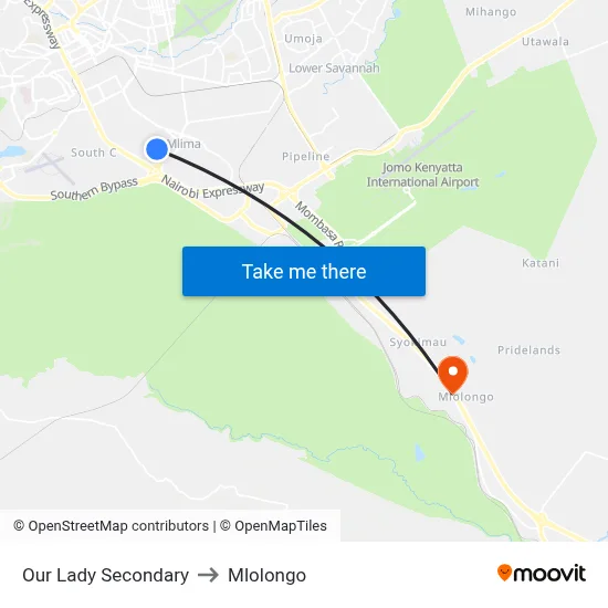 Our Lady Secondary to Mlolongo map