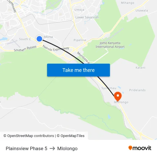 Plainsview Phase 5 to Mlolongo map