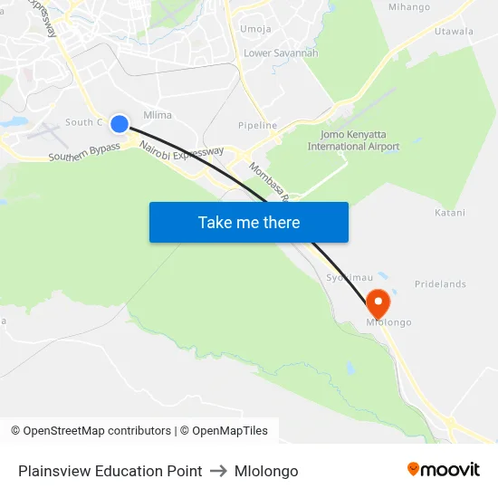 Plainsview Education Point to Mlolongo map