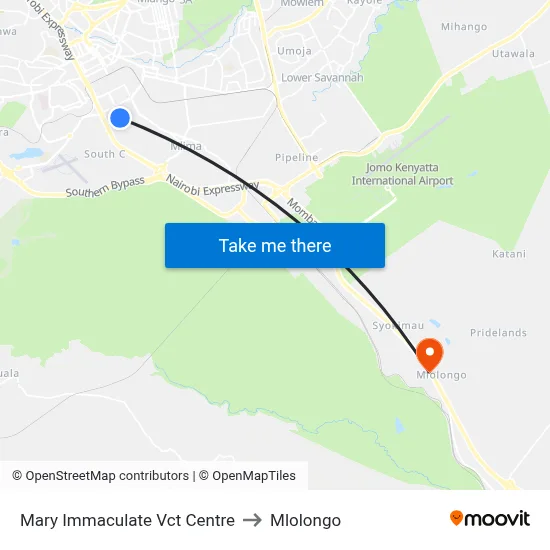 Mary Immaculate Vct Centre to Mlolongo map