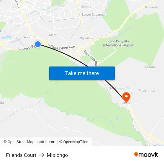 Friends Court to Mlolongo map