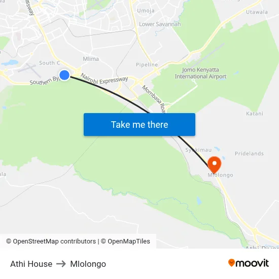 Athi House to Mlolongo map