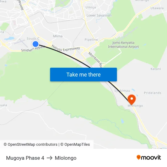 Mugoya Phase 4 to Mlolongo map