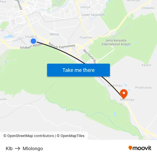 Klb to Mlolongo map