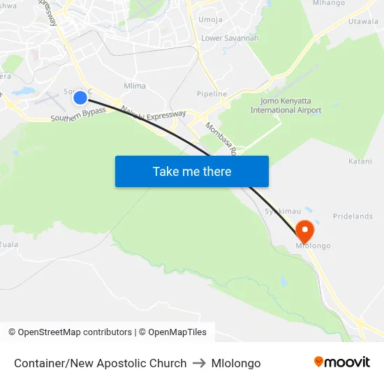 Container/New Apostolic Church to Mlolongo map