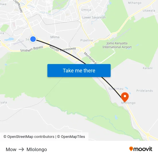Mow to Mlolongo map