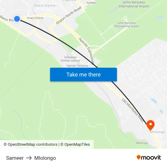 Sameer to Mlolongo map