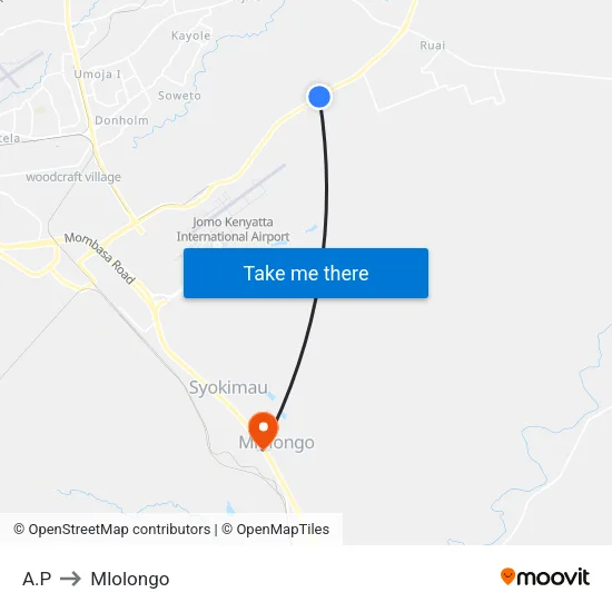 A.P to Mlolongo map