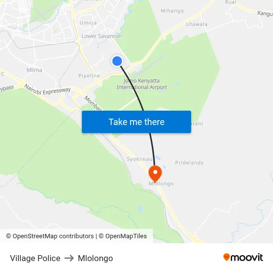 Village Police to Mlolongo map