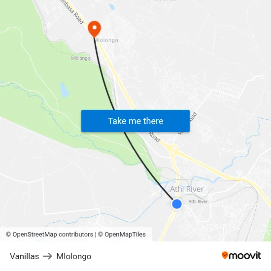 Vanillas to Mlolongo map