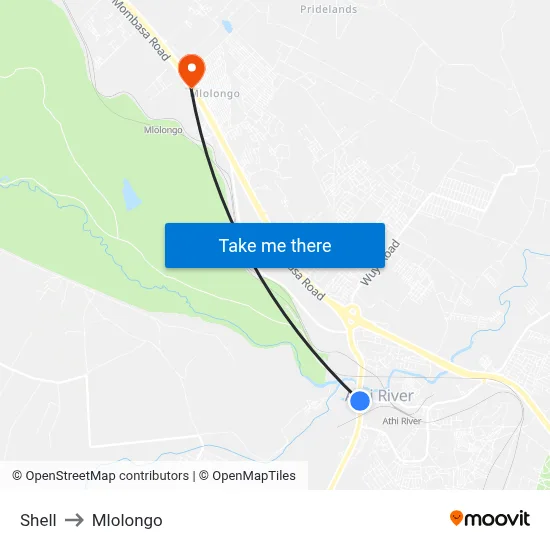 Shell to Mlolongo map