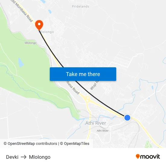 Devki to Mlolongo map