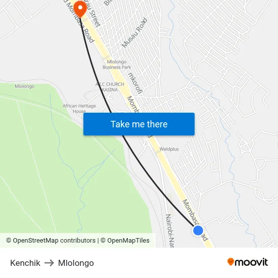 Kenchik to Mlolongo map